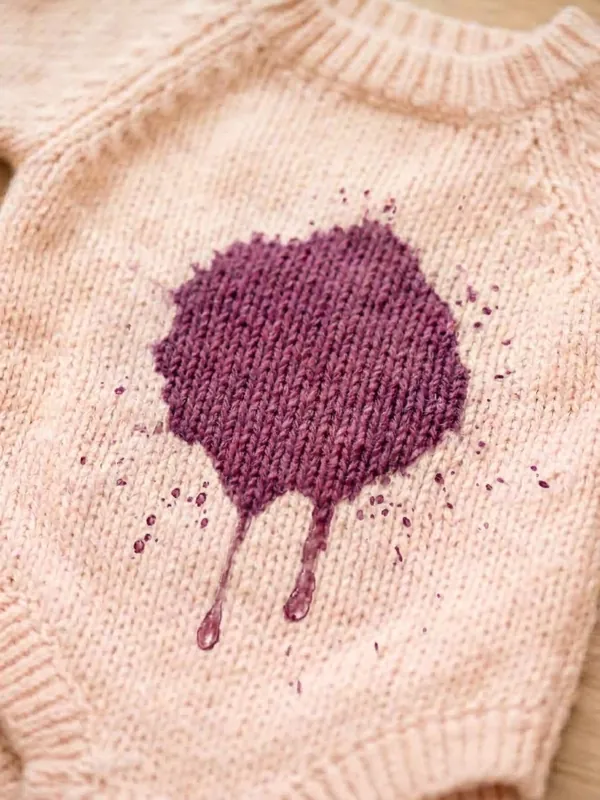 Juice stain on baby clothes