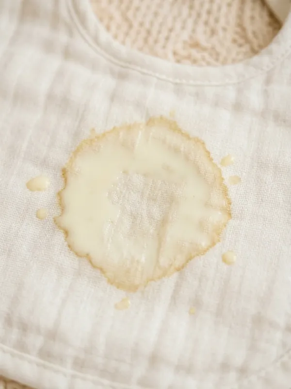 Milk stain on baby clothes